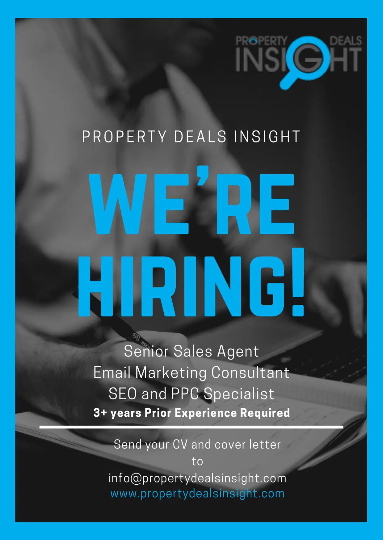 Property Deals Insight is hiring experienced members for our sales and marketing team. If you are someone who can make a real difference then send in your CV and a cover letter to info@propertydealsinsight.com. 3+ Experience required. #salesexpert #marketingexperts #hiringmarketing #propertydealsinsight