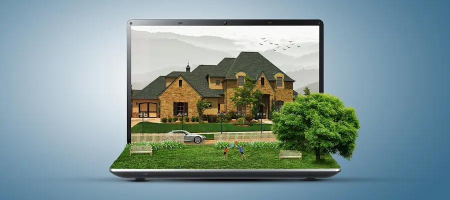 Virtual view of house on laptop