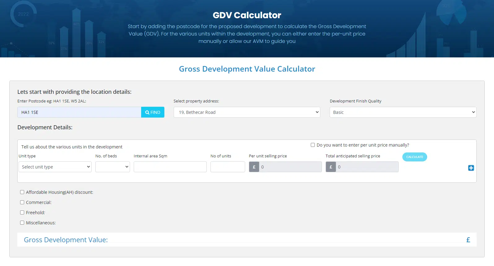 Calculate the GDV for your next project with the Property Deals Insight GDV Calculator